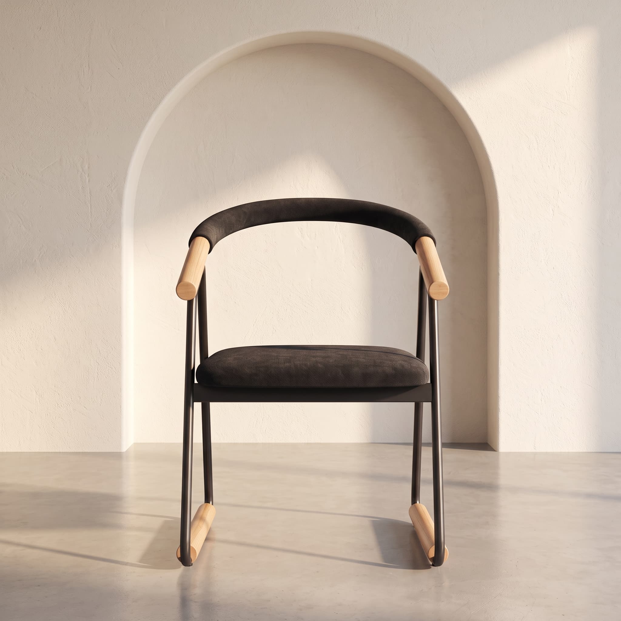 Nordic Curved Arc Accent Chair — view 1